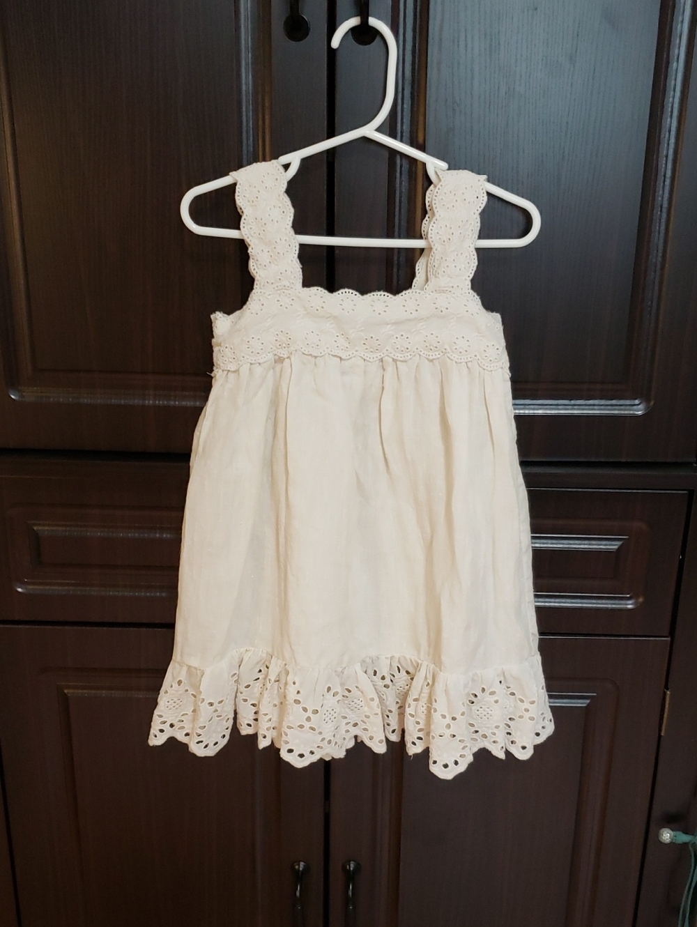 NWOT Little Cotton Clothes Greta Pinafore In "Linen Oat", Size 2-3Y - Picture 5 of 15